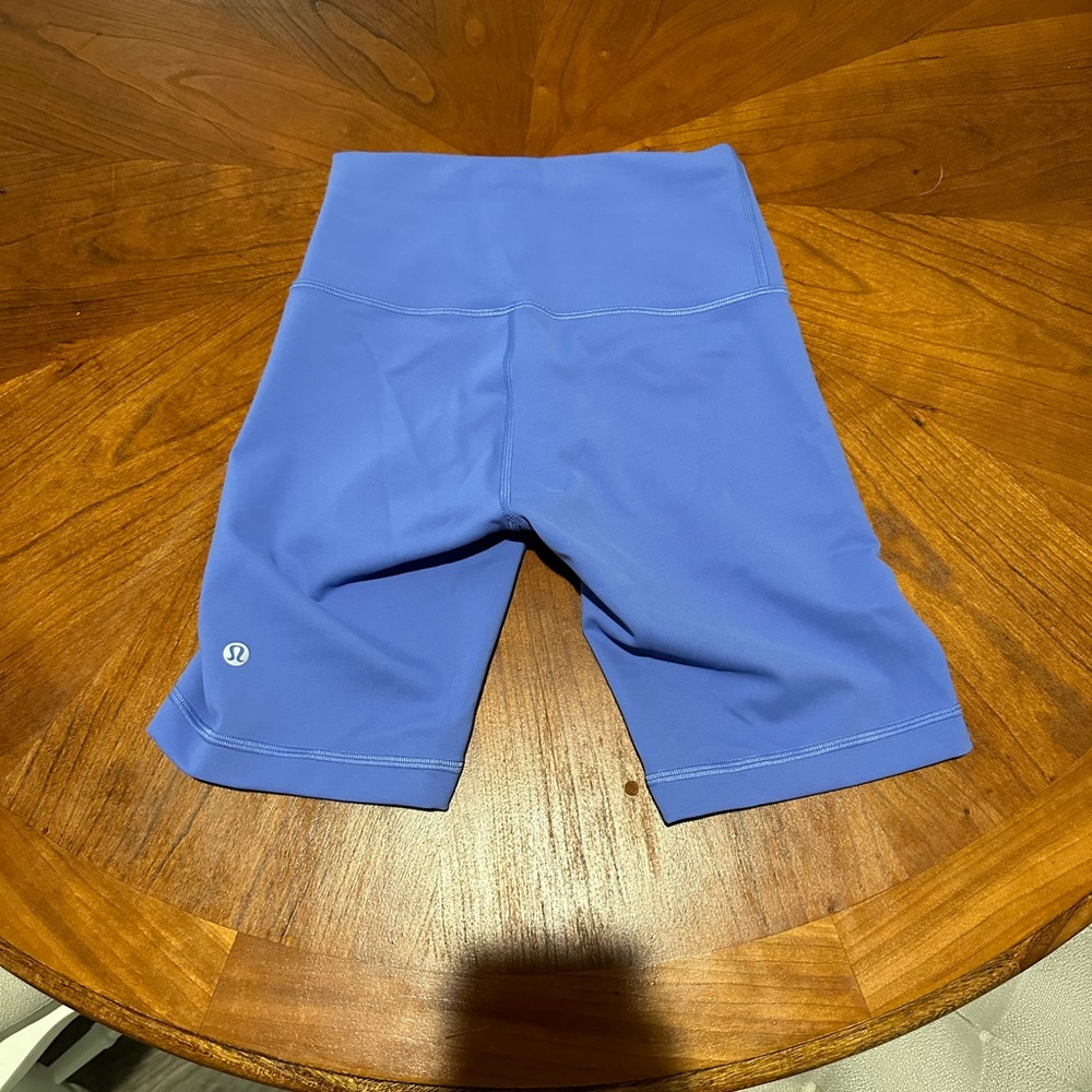 Lululemon biker shorts, water drop color, size 4, length 8.